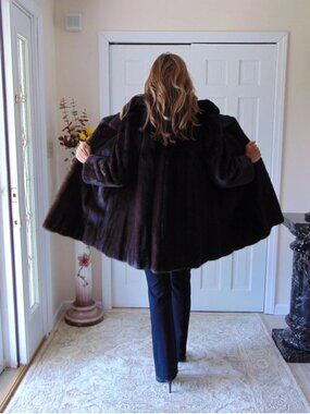 Vintage Black Ranch Mink Fur Stroller Coat: Canadian Fur